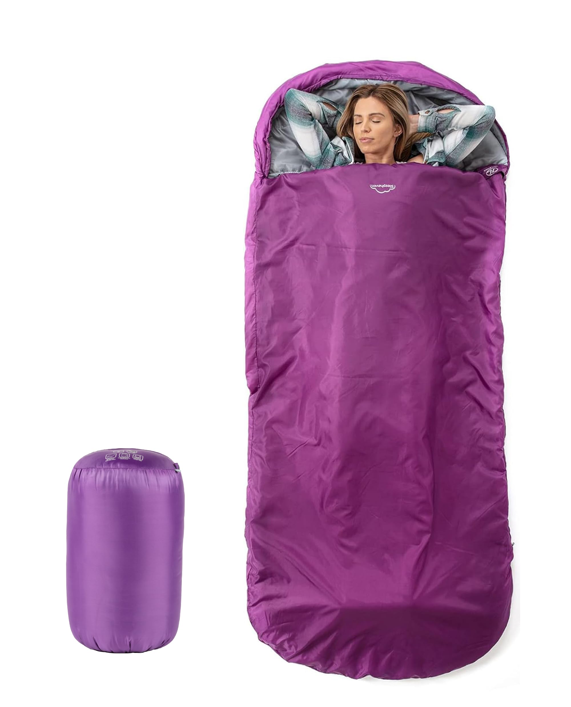 Highlander XL Sleeping Bag - Extra Wide Sleeping Bags for Adults - Rectangular, Lightweight & Water-Resistant - Soft Inner Lining - Indoor & Outdoor Use - Ideal for Camping