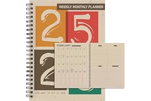 TF Publishing July 2025 - June 2026 Stamp Out Medium Weekly Monthly Planner - 12 Month Academic Planner 2025-2026 with Durable Cover, Thick Uncoated Paper, and Planning Stickers - 6.5in x 8in