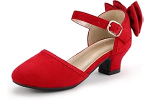 PANDANINJIA Wendy Girls Heels Dress Shoes Flower Girl Mary Jane Sandals Wedding Party Princess Shoes for Toddler Little Kid Big Kid