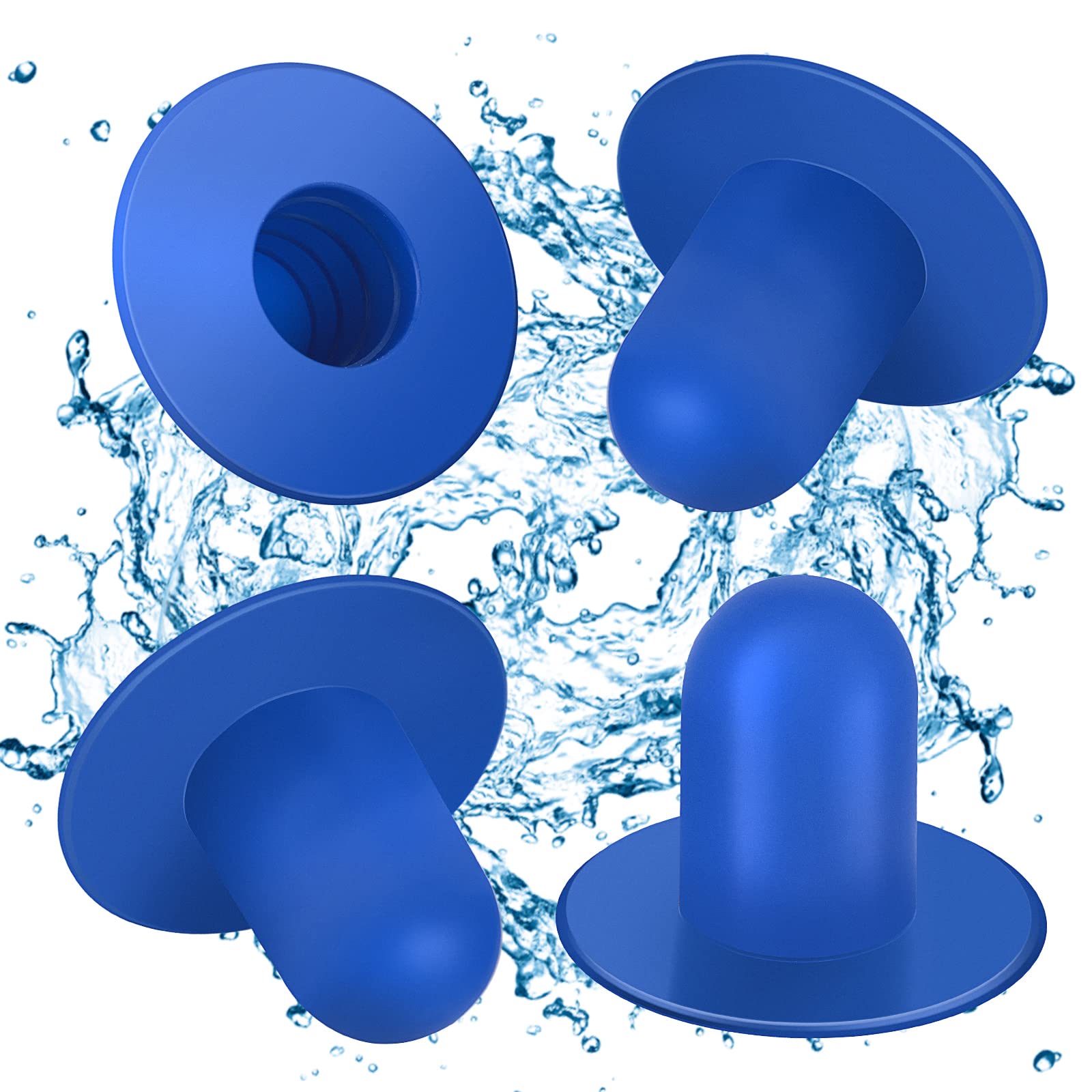 4 Pack Swimming Pool Wall Plugs Replacement Parts - Above Ground Swimming Pool Filter Pump Strainer Hole Plug Stopper Compatible with Intex & Bestway (Blue)