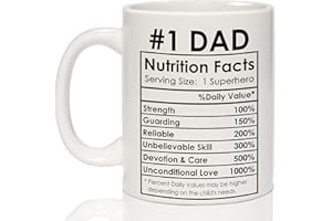 Breezy Valley Dad Mug - Fathers Day Gift for Dad Coffee Mug from Daughter Son - Best Dad Gifts, 1 Dad Nutrition Facts Mug - Happy Dad Birthday Gifts from Daughter Son