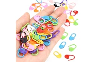 COOBIGO 150pcs Assorted Colors Crochet Stitch Markers for Crocheting, Crochet Marker for Crocheting Knitting Yarn Crafts Weaving Locking Plastic Safety Pins Yarn Pins Knitting Supplies Accessories