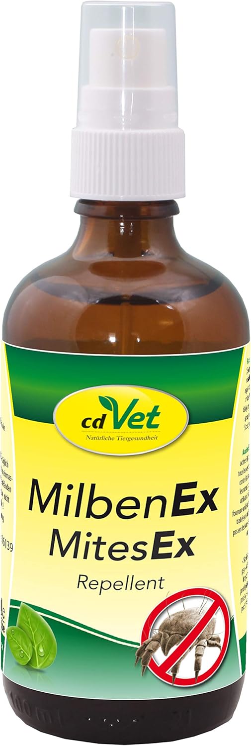 cdVet MilbenEx Milbenabwehr-Spray 100 ml – hervorragender Sofortschutz für alle Wirbeltiere, natürliches Milbenmittel ohne synthetische Toxine