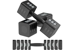 Hezeyferg 22LBS Adjustable Dumbbells Set, Hand Weights Sets with 5 Levels 3lb, 5lb, 7lb, 9lb, 11lb, Adjustable Weight Dumbbells for Women/Men Home Gym Full Body Workout