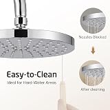KES 8-Inch Rainfall Shower Head Fixed Round Chrome Swivel Ball Adjustable view 6