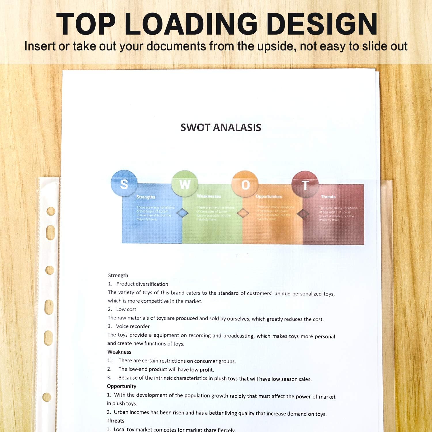 Sheet Protectors, PANDRI 500 Pack Clear Heavy Duty Plastic Page Protectors Sheet Reinforced 11-Hole Fit for 3 Ring Binder Fits Standard 8.5 x 11 Paper, 9.25 x 11.25 Top Loaded, Acid Free : Office Products