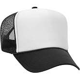OTTO Wholesale 12 x Polyester Foam Front 5 Panel High Crown Mesh Back Trucker Hat - (12 Pcs)