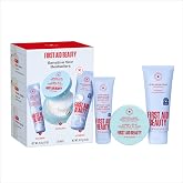 First Aid Beauty Sensitive Skin Skincare Routine Set, 3-Piece | Skincare Travel Kit for Sensitive Skin Includes Face Cleanser, Facial Radiance Pads &amp; Ultra Repair Cream