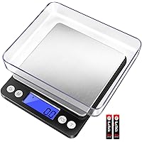 Fuzion Digital Kitchen Scale 3000g/ 0.1g, Pocket Food Scale 6 Units Conversion, Gram Scale with 2 Trays, LCD, Tare…