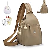 YUVFUDUOV Waterproof 2-Way Mini Commuter Bag, Multi-Compartment Oxford Small Backpack, For Women, Collegeman, Commuter, Travel with Anti-Theft,Three in One Multifunctional Convertible Design(Khaki)