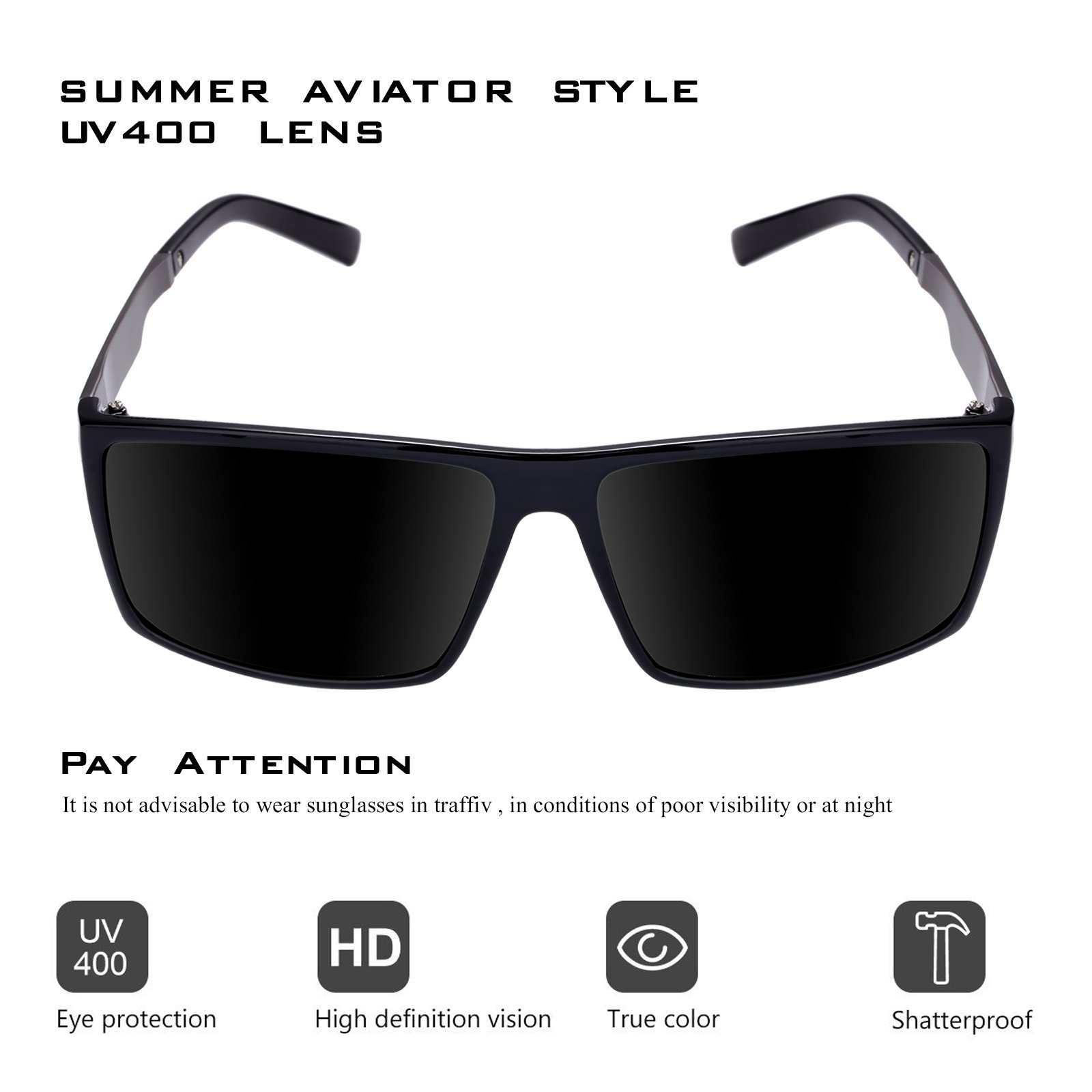 Wayfarer Polarized Sunglasses for men Women Driving Fishing Vintage Unisex Sun Glasses (Grey)