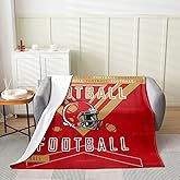 Feelyou Football Flannel Blanket Plush Fuzzy Boys Girls Throw 50"x60" Rugby Sports Fleece Throw Blanket Football City Room Decor