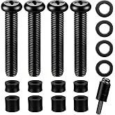 M8 Screws for Samsung TV M8x45mm, Pitch 1.25mm TV Mounting Bolts Screws with 25mm Long Spacers Work with Samsung 42&ldquo; 50" 55" 60" 65" 70" 75" 82" (Black)