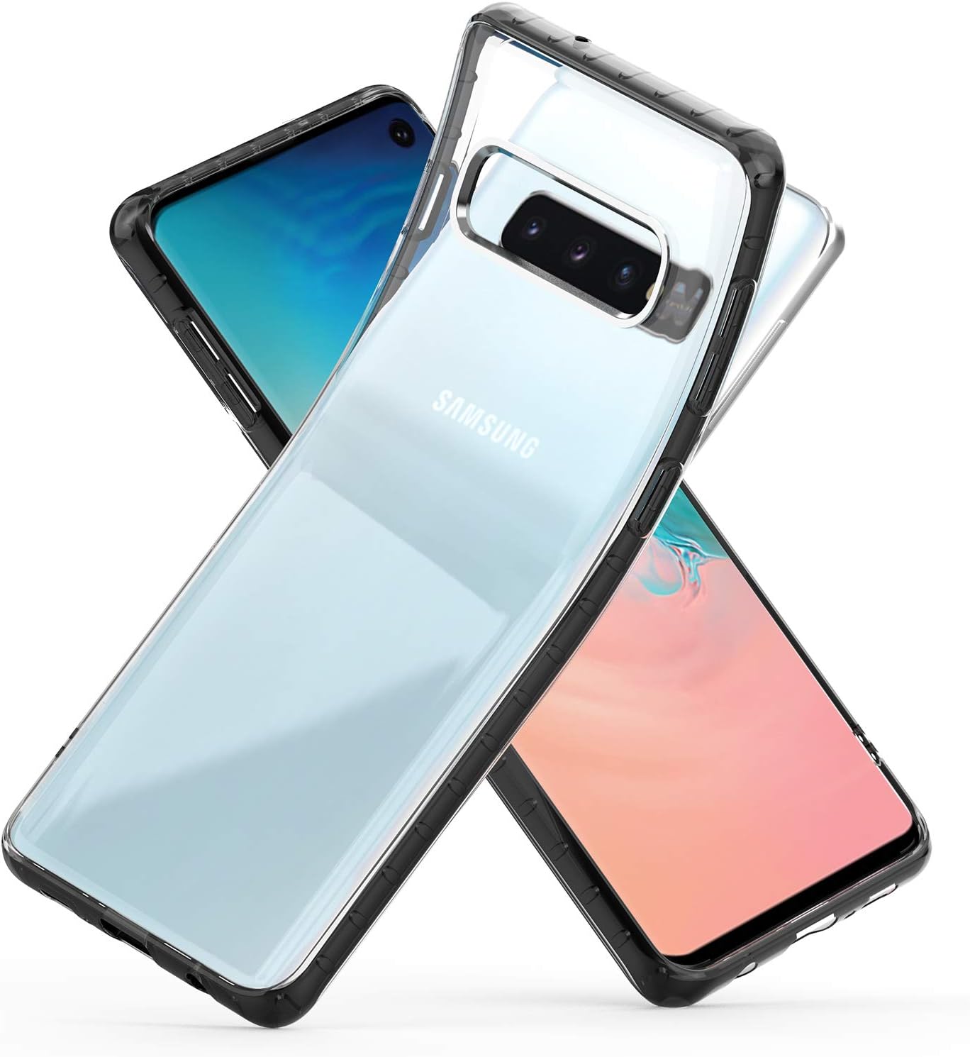 Zebrago Phone Case for Samsung Galaxy S10 Clear Phone Case Ultra Slim TPU Cushion/Hybrid Rigid Back Plate/Reinforced Corner Protection Cover (Black)