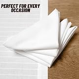 Luxury 100% White Cotton Napkins - 12 Oversized Hotel Quality 41x41 cm view 6
