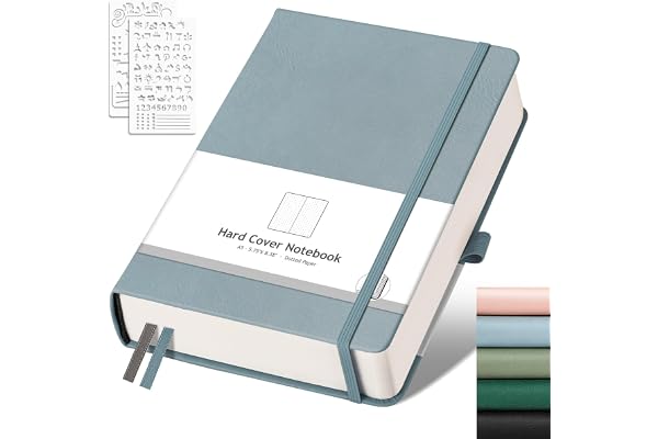 AHGXG Dotted Journal Notebook, 320 Pages, A5 Size (5.7" × 8.3") | Hardcover, 100 GSM Paper, Inner Pocket & Dot Grid Pages, fo
