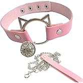 CIXVOEMK Gothic Heart Pendant Choker Necklace with Chain, Black Leather Collar, Silver Metal Hardware