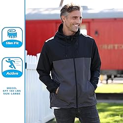 Global Men's Hooded Lightweight Windbreaker Rain