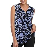 Viracy Women's Zip Up Golf Workout Tank Tops Sleeveless Quick Dry Athletic Polo Shirts