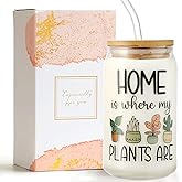 WODOHOLO Christmas Plant Lover Gifts for Women, 16 oz Plant Iced Coffee Cup with Straw and Lid,Plants Themed Gift,Birthday Gift for Moms & Best Friends Who Love Plants