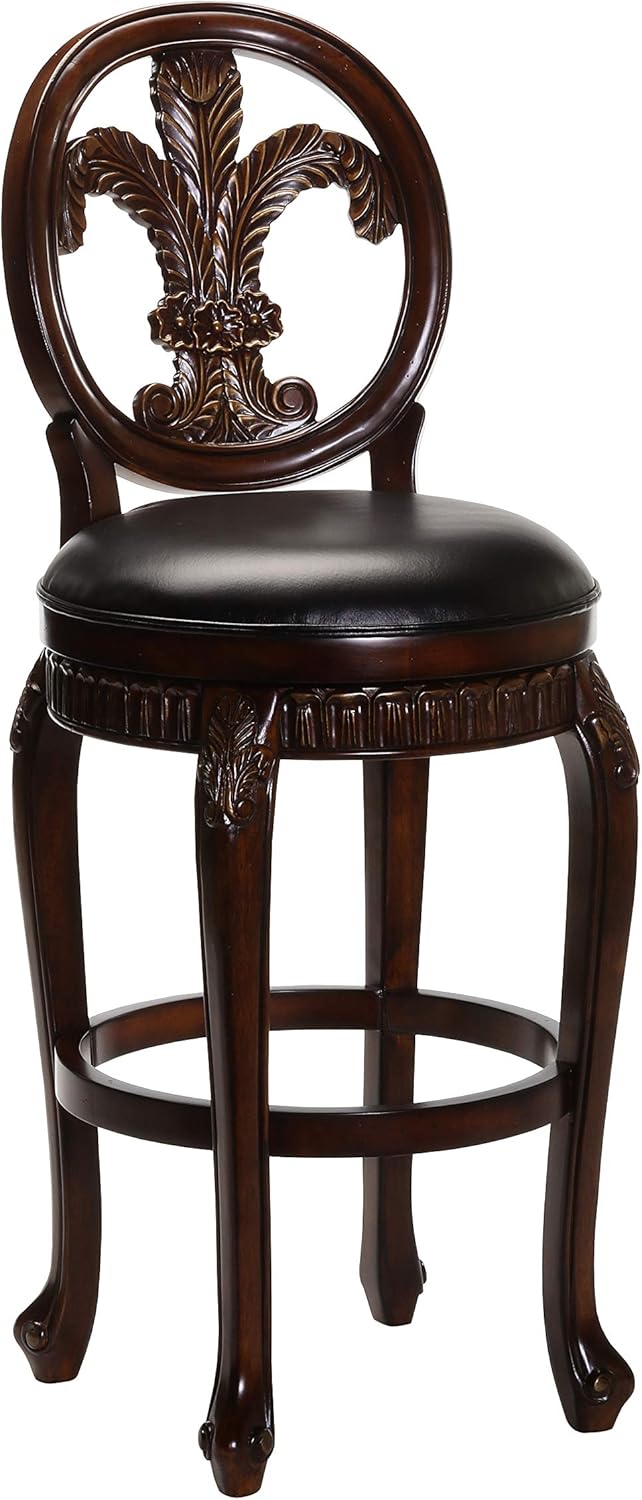 fleur de lis living patio furniture on Hillsdale Furniture Fleur De Lis Swivel Bar Stool Distressed Cherry With Gold Highlights Furniture Decor Amazon Com