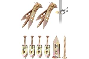 160Pcs Self Drilling Drywall Anchors with Screws Kit, Zinc Plated Steel Wall Anchors (12x30mm) & Screws, No Drill or Holes in