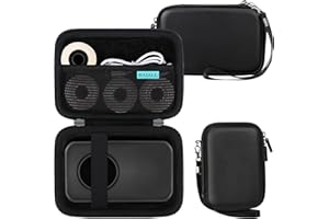 RAIALL Carrying Case for Phomemo D35 Label Maker Machine, Phomemo D35 Label Printer Travel Bag, Mini Smart Phone Handheld Labeler Storage Holder, Pocket Fits Label Paper and USB Cable, Black