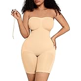 FeelinGirl Strapless Bodysuit for Women Tummy Control Shapewear Wedding Dress Body Shaper with Removable Straps