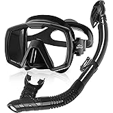 Seago Dry Scuba Snorkel Diving Mask Set, 180⁰ Wide View, Leak-Proof, Anti-Fog, Comfortable Fit for Adults