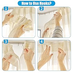Metal Curtain Hooks, 58PCS Drapery Hook Pins 1.2