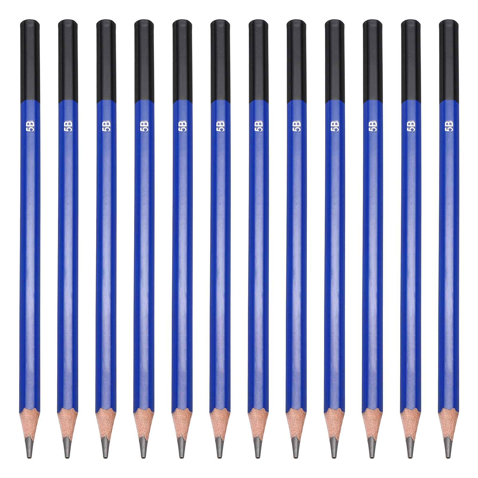 PATIKIL 5B Drawing Pencils for Sketching, 24PCS Sketch Pencils for Drawing Art Pencils Graphite Wood Pre-sharpened for Drawing Sketching Artists, 5B Pencils