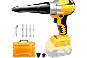 Funnywhale Cordless Rivet Gun Compatible with Dewalt 20V Max Battery(No Battery) Electric Rivet Gun, Brushless Pop Rivet Gun Tool for Rivets 1/8", 5/32", 3/16"