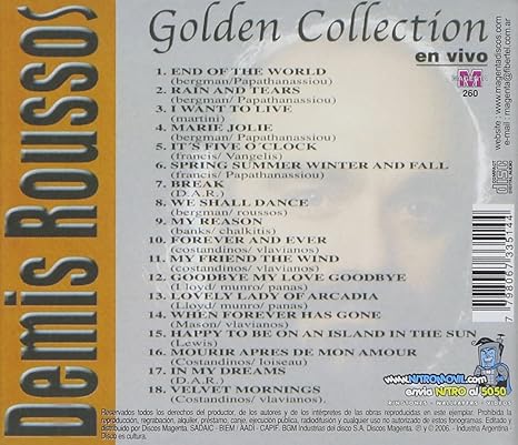 Roussos Demis Roussos Demis Golden Collection Amazon Com Music