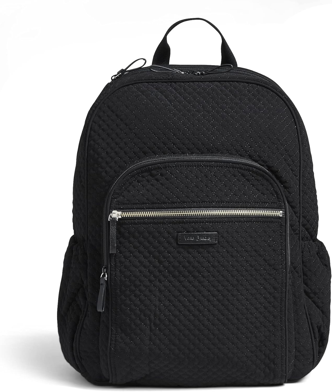 Vera Bradley Women's Microfiber Campus Backpack, Black Black, One Size: Shoes