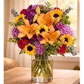 BloomsyBox &ndash; Bright Moments (Glass Vase Included) &ndash; Fresh Flowers for Delivery &ndash; Special for Birthday, Anniversary, Get Well, Congratulations, Wedding