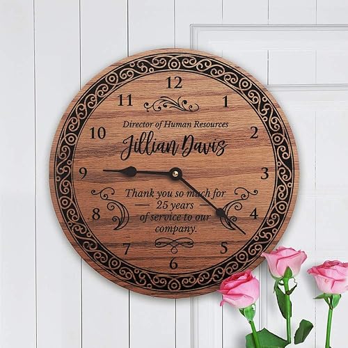 Amazon Com Personalized Solid Oak Retirement Gift Retirement Clock My