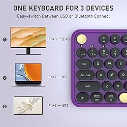 COVEVA Colorful Wireless Bluetooth Keyboard, 2.4G