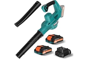 WESTLEY Leaf Blower, Electric Leaf Blower Cordless with 2 Batteries and Charger, 2 Speed Mode, Lightweight Cordless Leaf Blowers for Lawn Care, Yard, Sidewalk, Blowing Leaves, Non-Slip Hand Blower