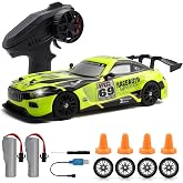 RC Drift Car, 1:24 Scale Remote Control Cars Vehicle for Kids, 2.4GHz 20KM/H 4WD High Speed RC Cars with LED Light Two Batteries &amp; Drifting Tires Racing Sport Toy Car for Adults Boys Girls ZG05-Cyan