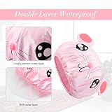 G2PLUS 2PCS Elastic Kids Bath Caps Double Layer Cartoon Hat Shower Cap view 4