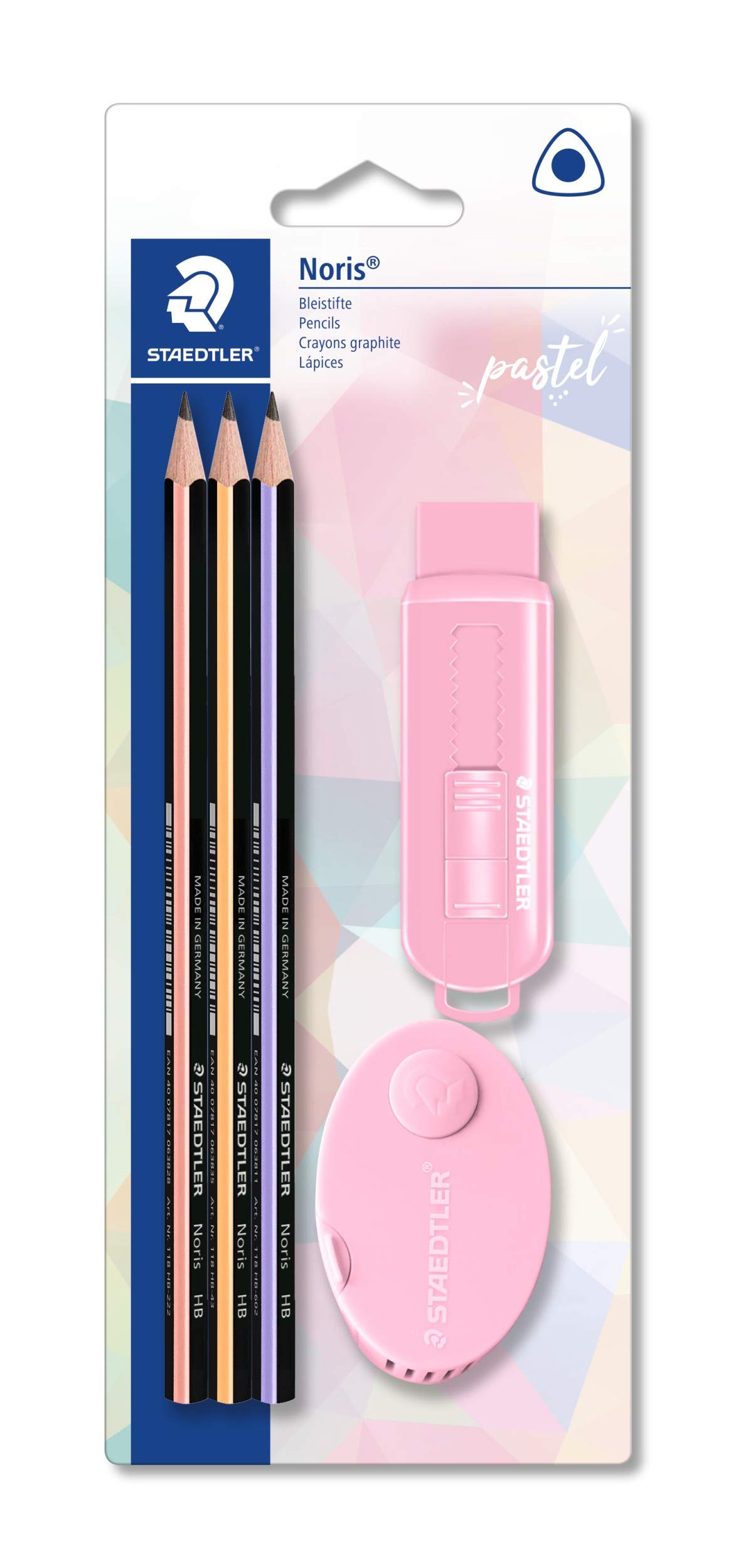 STAEDTLER Pastel Writing and Drawing Set with Pencils, Eraser and Double Sharpener, 61 SBK3 PA