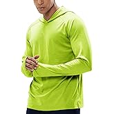 MIER Men's UPF 50+ Sun Protection Hoodie Long Sleeve SPF Fishing Hiking Running Thumbhole Shirts Hooded Quick Dry Lightweight