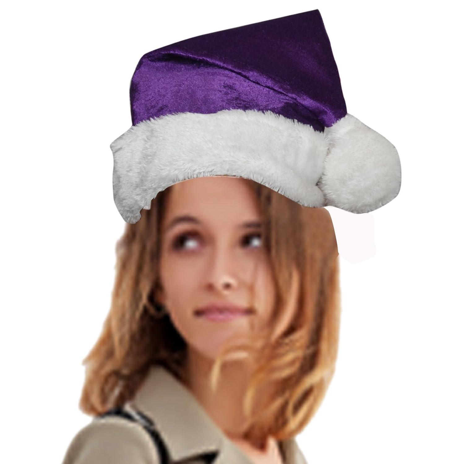 purple plush santa hat