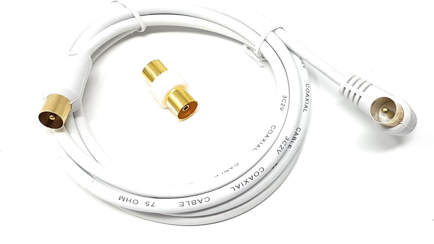 MainCore 3m long Right Angle TV/AV Aerial Antenna Coaxial Cable Lead with Coupler - Image 4
