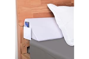 Moavica Queen Size(10"x6"x60") Bed Wedge Pillow for Headboard/Mattress Gap Filler(0-7") Between Your Mattress and Headboard or Wall,Bed Gap Filler(Arched White)