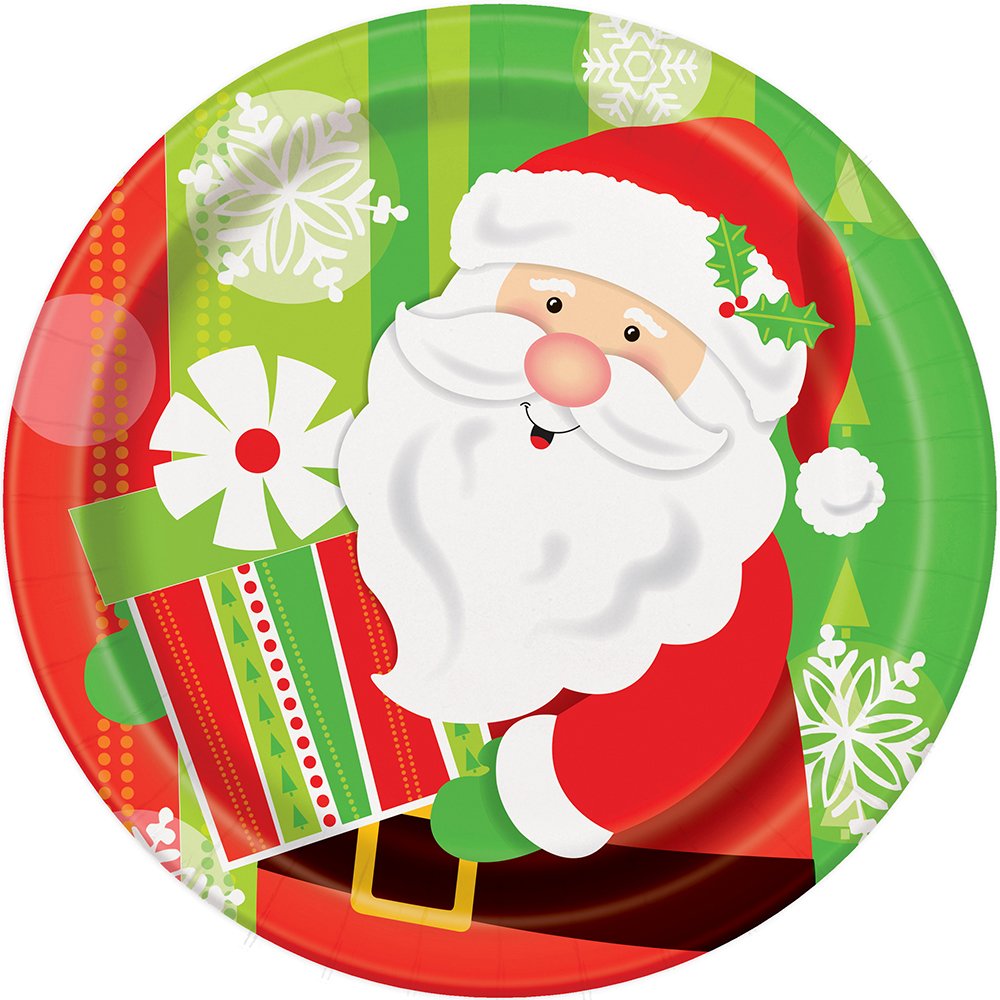 Buy Happy Santa Christmas Dinner Plates, 8ct Online at Low Prices in
