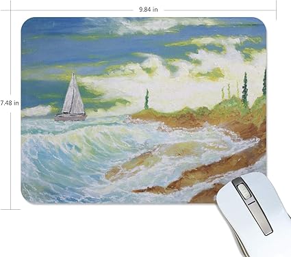 Amazon マウスパッド かわいい ヨットの油絵 海の絵 高級 ノート パソコン マウス パッド 柔らかい ゲーミング よく 滑る 便利 静音 携帯 手首 楽 Kim Dan マウスパッド 通販