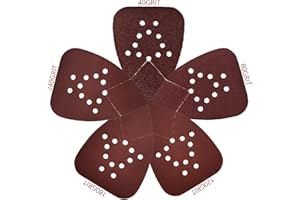 Mouse Sandpaper, 50PCS Sanding Pads for Mouse Sanders, 12 Holes Hook and Loop Triangle Palm Sander Sanding Sheets for Black a