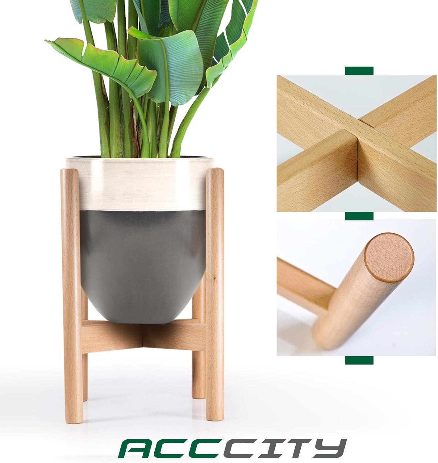 AccCity Up to 10 Inch Planter Plant Stand Display Wood