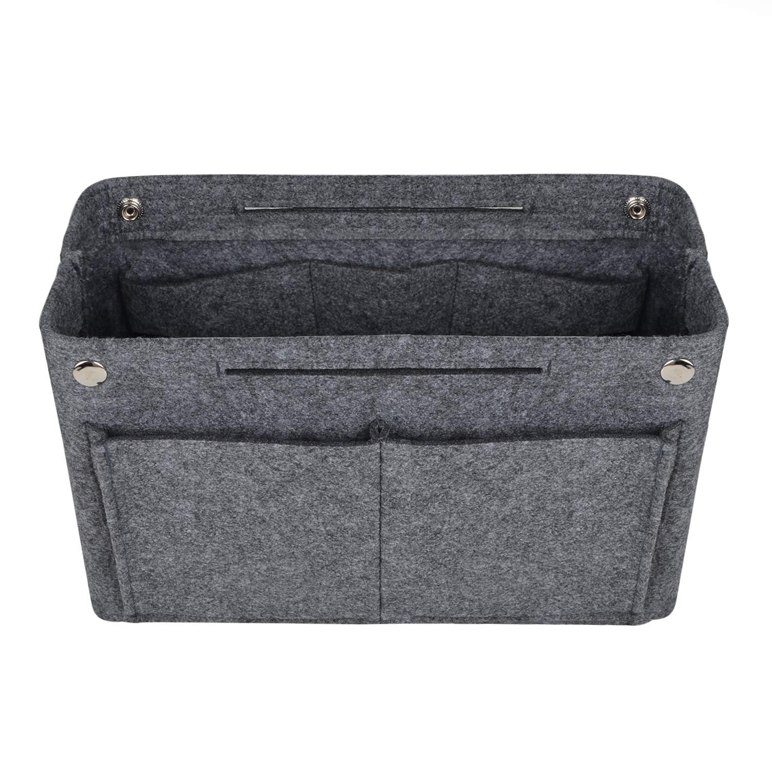 NOTAG Felt Handbag Organiser, Multi-Pocket Bag Organiser Insert Handbag 2 Sizes, 8 Colors (S, Dark Grey)